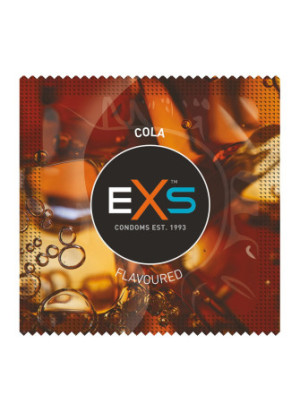 Préservatifs x2 lubrifiés en latex goût cola 54mm - EXS400COLA